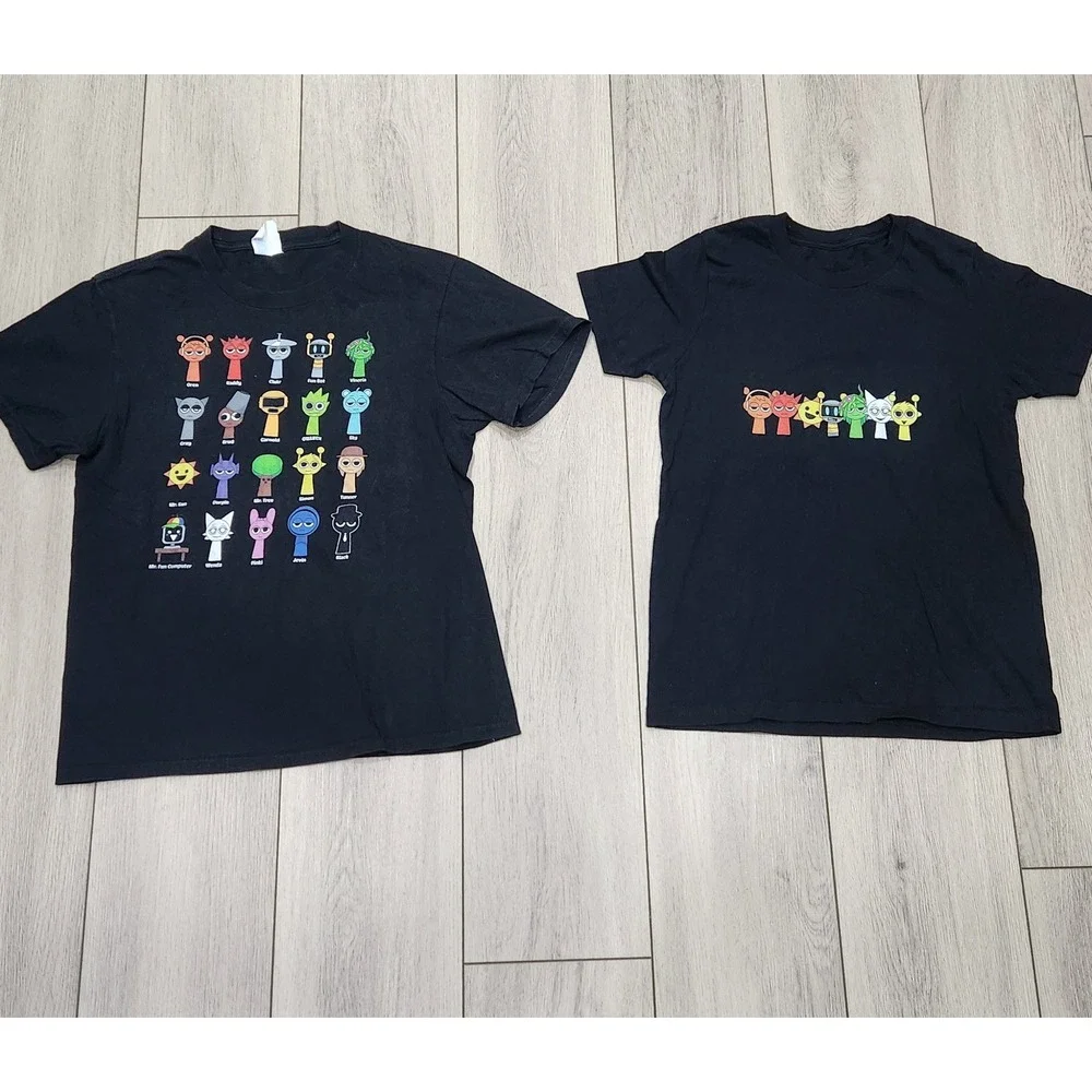 Sprunki Characters Oren Wenda Youth Size M/L Graphic Shirt Bundle Gaming Cartoon